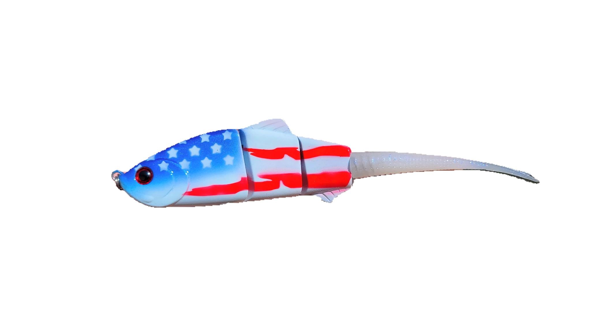 Fishing lure with American flag design 
