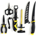 Beyond Braid Fishing 5-Piece Fishing Tool Kit - Pliers, Fillet Knife, Hook Remover, Lip Gripper, and Braid Scissors